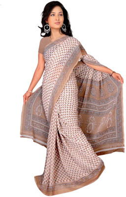 

Jiya Self Design Fashion Georgette Saree(Beige)