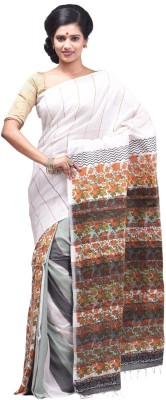 

monidipa Self Design Fashion Cotton Saree(White)