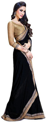 

LeelaFashion Embroidered Bollywood Chiffon Saree(Black)