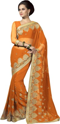 

Suvastram Embellished Fashion Chiffon Saree(Orange)