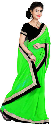 

Indian Wear Online Solid Fashion Chiffon Saree(Green)
