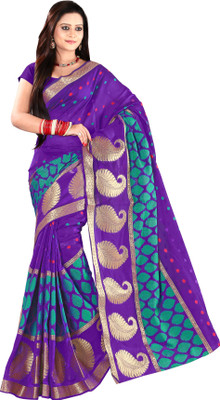 

It's Banii Woven Banarasi Silk Saree(Purple)