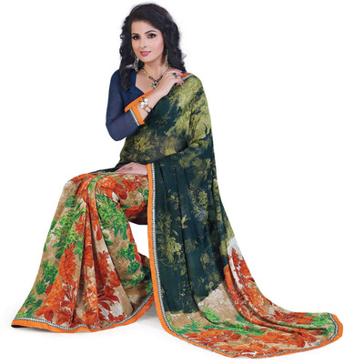 

Ridham Sarees Printed Fashion Handloom Chiffon Saree(Multicolor)