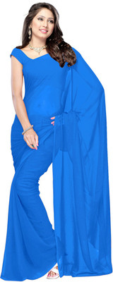 

Lovelylook Solid Daily Wear Georgette Saree(Blue)
