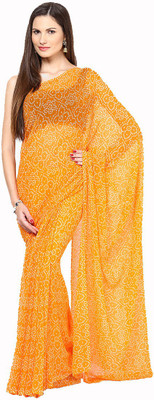 

Soundarya Printed Bandhej Georgette Saree(Orange)