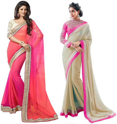 

Stylezone Self Design Fashion Chiffon Saree(Pack of 2, Multicolor)