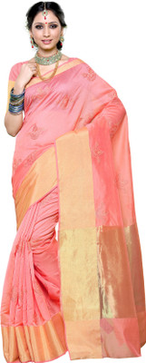 

Mimosa Woven Banarasi Cotton Saree(Pink), Peach