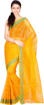 

Chandrakala Self Design Banarasi Cotton Saree(Multicolor), Golden yellow