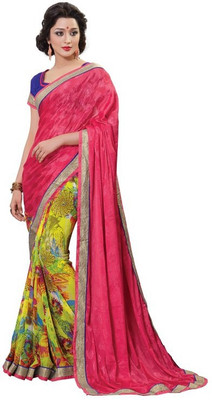 

Lovely Look Printed Daily Wear Georgette Saree(Pink)