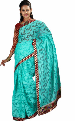 

Anushree Saree Self Design Fashion Chanderi Saree(Multicolor), Light green