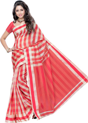 

Mimosa Floral Print Banarasi Handloom Cotton Saree(Red)