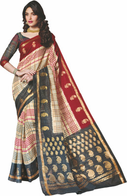 

Sunaina Printed Fashion Cotton Linen Blend Saree(Multicolor)