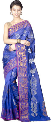 

Chandrakala Woven Banarasi Art Silk Saree(Blue)