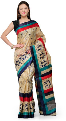 

Cenizas Printed Fashion Art Silk Saree(Multicolor)