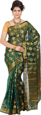 

Mimosa Woven Kanjivaram Silk Saree(Green)