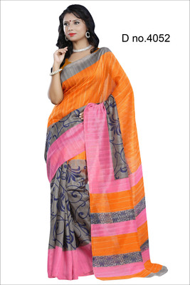 

JTInternational Printed Bhagalpuri Silk Saree(Multicolor)
