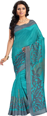 

Vardan Prints Printed Kota Doria Polycotton Saree(Blue)