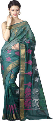 

Chandrakala Self Design Banarasi Art Silk Saree(Green), Sea green