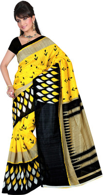 

Lovelylook Printed Daily Wear Art Silk Saree(Yellow, Black)