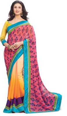 

Ridham Sarees Printed Bollywood Handloom Georgette Saree(Multicolor)