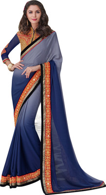 

Khoobee Self Design, Embroidered, Embellished Fashion Satin, Chiffon Saree(Blue, Light Blue, Multicolor)