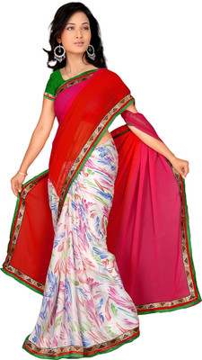 

Khoobee Self Design, Printed Fashion Crepe, Georgette Saree(Red, Pink, White, Multicolor), Multicolor;pink;red;white