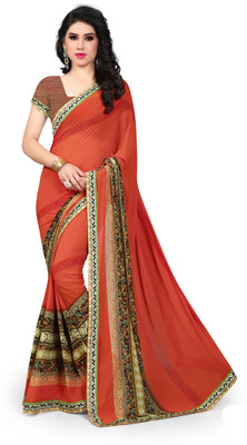 

Indianbeauty Self Design, Printed Fashion Georgette Saree(Red)