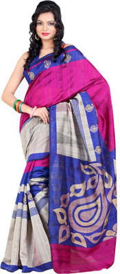 

Sunaina Printed Fashion Cotton Lycra Blend Saree(Multicolor), Pink