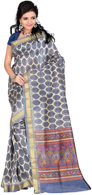 

Roopkala Silks Printed Fashion Art Silk Saree(Beige), Cream