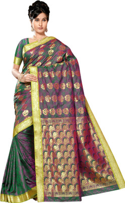 

M.S.Retail Embellished Arani Pattu Handloom Silk Saree(Green)