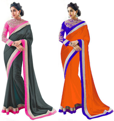 

Stylezone Self Design Fashion Chiffon Saree(Pack of 2, Multicolor)