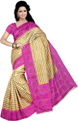 

Party Wear Dresses Printed Fashion Cotton Saree(Pink)