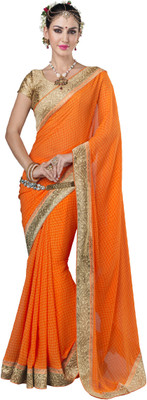 

Parisha Printed Fashion Georgette Saree(Pack of 2, Orange)