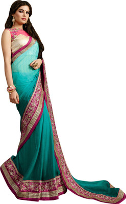 

Brijraj Embroidered Fashion Georgette, Chiffon Saree(Green)