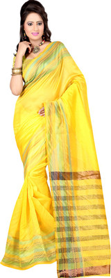 

Sanju Sarees Solid Fashion Art Silk Saree(Yellow)
