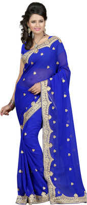 

Ansu Fashion Self Design Fashion Georgette Saree(Blue)