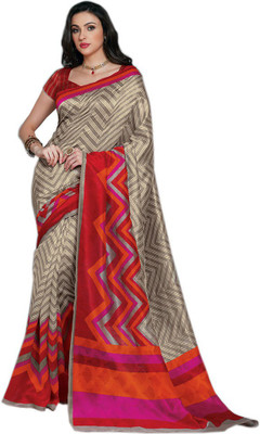 

Party Wear Dresses Printed Fashion Pure Chiffon Saree(Multicolor), Multicolor290