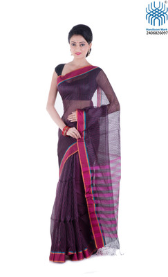 

Tantuja Woven Tangail Silk Saree(Purple)