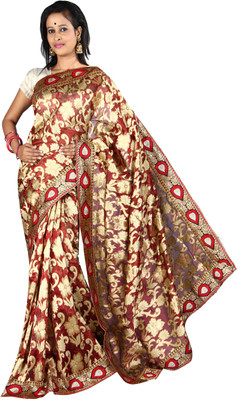 

Anushree Saree Self Design Fashion Chanderi Saree(Multicolor), Light maroon