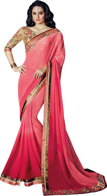 

Brijraj Embellished Fashion Georgette Saree(Pink)