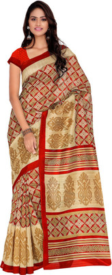 

Suvastram Printed Bhagalpuri Art Silk Saree(Red)