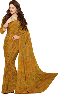 

Jiya Self Design, Printed Fashion Crepe Saree(Yellow)