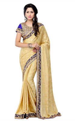 

Suvastram Solid Fashion Chiffon Saree(Beige)