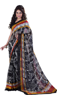 

Vardan Prints Printed Bollywood Chiffon Saree(Black)