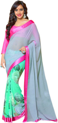 

Ethnic Bliss Lifestyles Floral Print Bollywood Georgette Saree(Multicolor), Multicolour