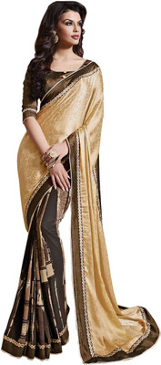

Parisha Printed Fashion Jacquard Saree(Beige, Green), Beige;olive