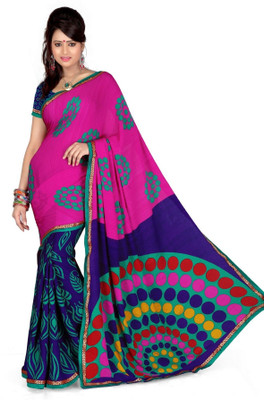 

Cenizas Printed Fashion Georgette Saree(Multicolor), Pink