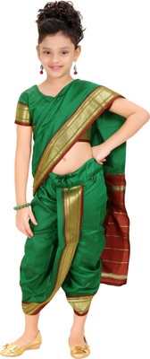 

Bhartiya Paridhan Self Design Paithani Art Silk Saree(Dark Green