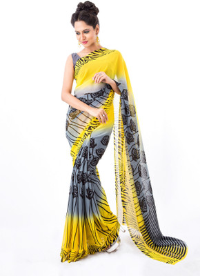 

Cenizas Printed Fashion Chiffon Saree(Multicolor), Yellow
