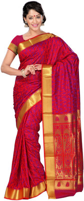 

Saara Self Design Fashion Art Silk Saree(Orange, Gold), Orange and golden